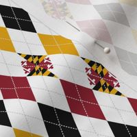 Maryland Flag Argyle with Black, Red & Yellow Diamonds - .75"w by 1.5"h - SMALL