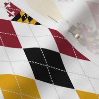 Maryland Flag Argyle with Black, Red & Yellow Diamonds- 1.33"w x 2.4"H Diamonds - MEDIUM