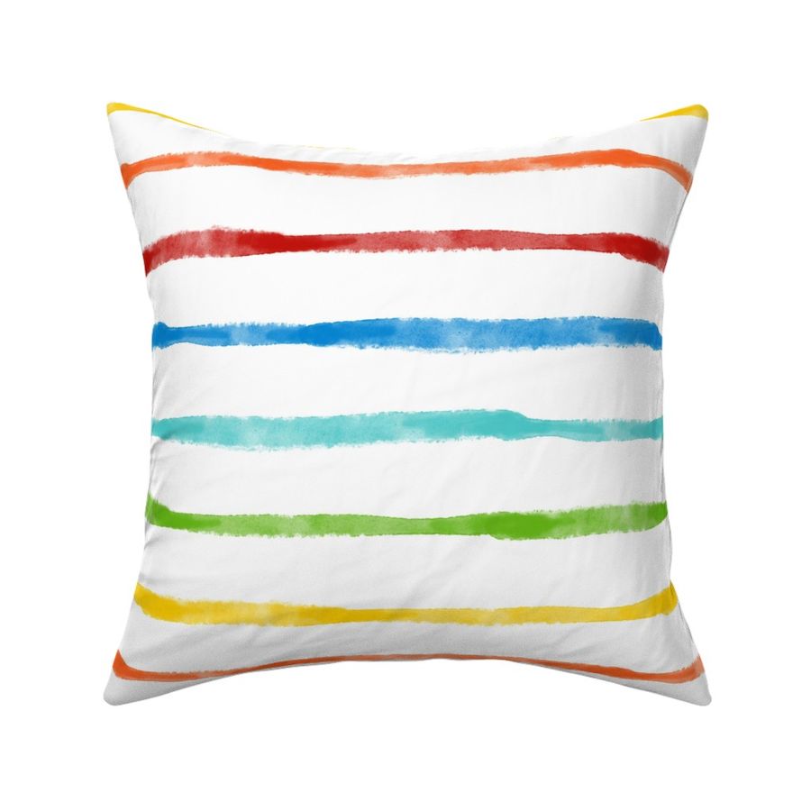  Large Scale Simple Watercolor Horizontal Stripes in Bright Rainbow Colors