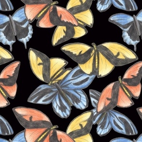 Dancing Butterflies Black (Medium Scale)