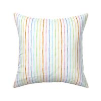Small Scale Simple Watercolor Vertical Stripes in Pastel Rainbow Colors