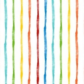 Small Scale Simple Watercolor Vertical Stripes in Bright Rainbow Colors