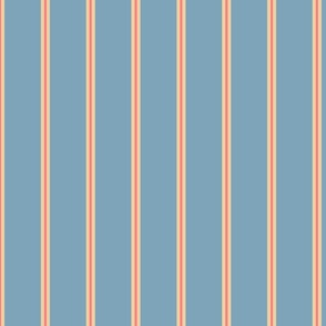 Pink and beige vertical stripes on a grey-blue  background - modern geometric style