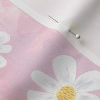 Cute white Daisies Floral Pattern on pink background