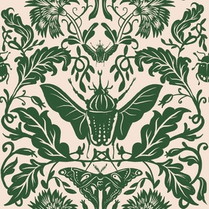 Bugs Damask - Green - 18"