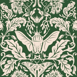 Bugs Damask - Green - 18"