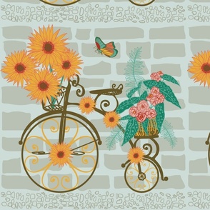 Penny Farthing With Mexican Sunflowers