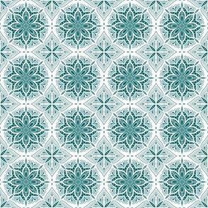 Portuguese Tile Inspired Green and White