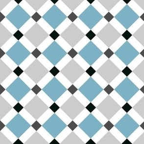 Grey blue tiles - FABRIC