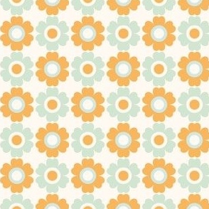 Mustard Yellow and Mint Daisy Mod Floral