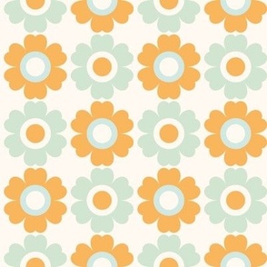 Mustard Yellow and Mint Daisy Modern Floral