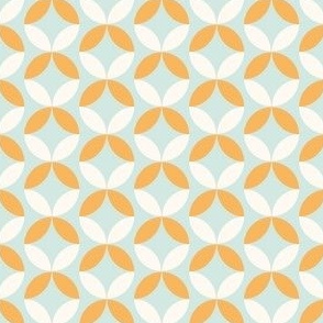 Abstract Mint Green and Mustard Yellow Geometric Floral