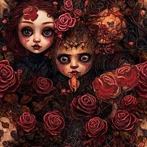 Creepy Face in Roses 4