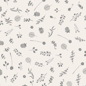 Tiny Floral Doodle Light Grey