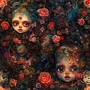 creepy face in roses 5 