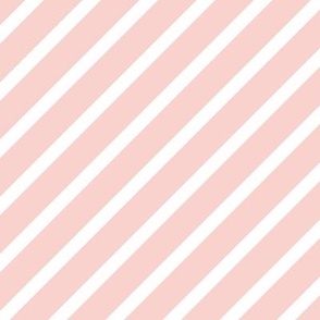 XL - Diagonal Stripes Bubblegum Pink White