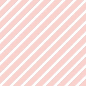 L - Diagonal Stripes Bubblegum Pink White