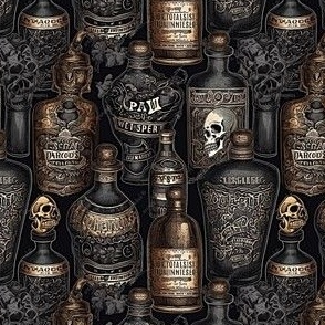 Halloween Potion Bottles Black