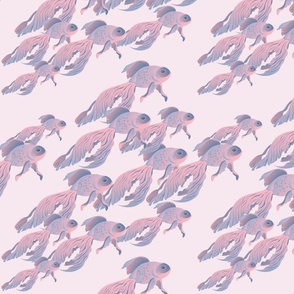 Pastel Pink School of Fish