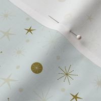 Atomic Snow and Star Bursts with Gold SMALL (4.5x4.5)