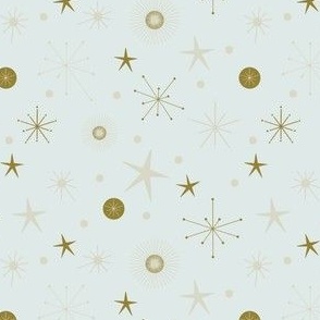 Atomic Snow and Star Bursts with Gold SMALL (4.5x4.5)