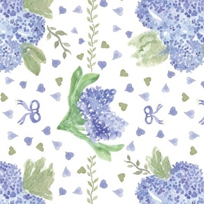 Sarah Fary vertical Hydrangea Hyacinth pattern square