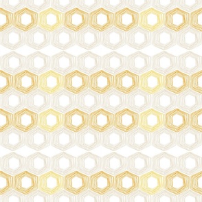 Abstract Lines Honeycombs Bee Hives in Golden Yellow