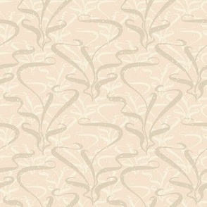 (medium 12x12in) Abstract Crocus Leaves on Beige / see collections