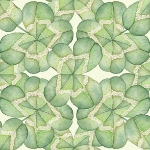 Good Vibes Lucky Four Leaf Clover Leaves, green, cream