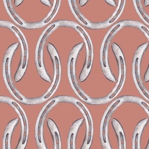 Good Vibes Lucky Horse Shoes, grey, watercolor peach terracotta