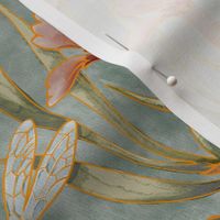 Art Nouveau Dragonflies in Spring Palette