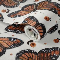 Monarch Butterfly Floral Embroidery - XL Scale