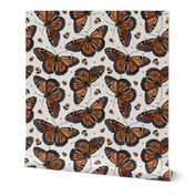 Monarch Butterfly Floral Embroidery - XL Scale