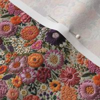 Summer Floral Embroidery Pink_ Purple_ Orange - XS Scale