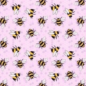 Bumblebees on pink honeycomb