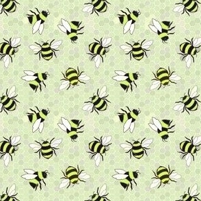 Bees on honeycomb green