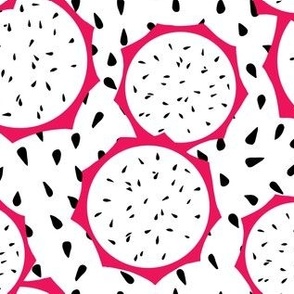 'Dragonfruit' Black and White Hot Pink Print