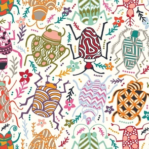 Colorful Doodle bugs - Large Scale