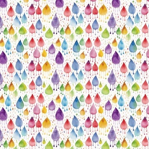Rainbow Raindrops Colorful Geometry Pattern by Schapos Style