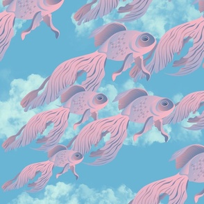 Flying Fish in Soft Pink & Lavender