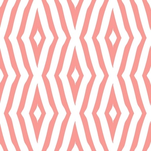 Diamond Geometric Plain - Summer Stripes - Coral