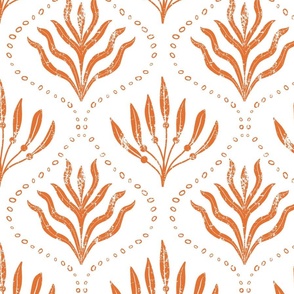 Summer Seaweed || Orange on White| Summer Cove Collection by Sarah Price