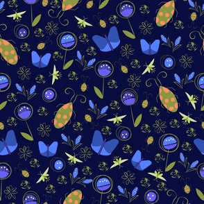 Beetles / moths / dark blue / large scale
