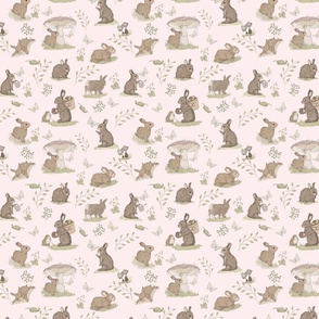 Sweet Rabbit small scale Pink background 