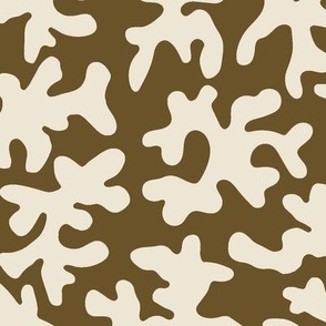 Abstract Coral Shapes in Brown and Cream, Regular Scale