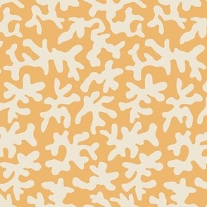 Abstract Coral Shapes in  Orange and Cream, Smaller