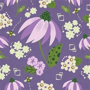 Daisy / purple / dark purple / large scale