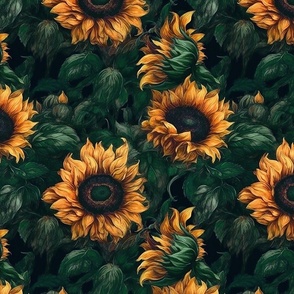 Watercolor Sunflowers (Lush)