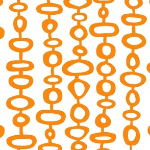 Modern Bohemian Curtain Atomic Orange Tangerine on white