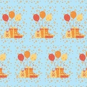 Orange Blue Confetti Birthday Celebration 